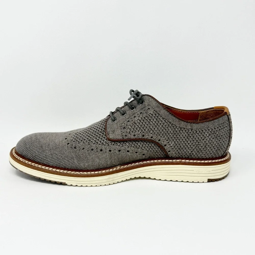 Johnston & Murphy Mens Upton Knit Wingtip Gray‎ Dress Sneaker 20-5368 Size 10M